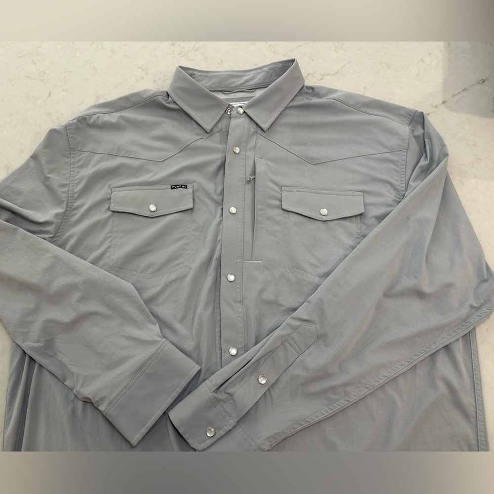 Men’s PONCHO Pearl Snap Fishing Shirt XL